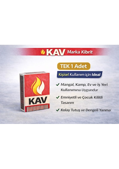 Kav Marka Kibrit Emniyetli Çocuk Kilitli 1 Adet Siyah