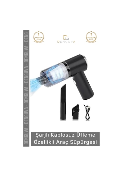 Araçsüpürgesi Güçlü Emiş Performanslı Usb Şarjlı Lityum Bataryalı Katlanabilir Akülü Araç Süpürgesi