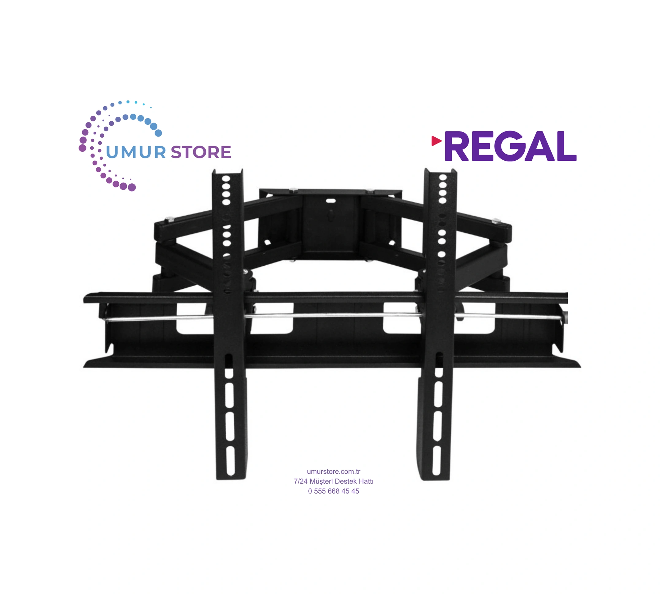 Regal 58uh D/8000 Uyumlu 42 - 55 - 65 - 75 İnç Lcd Led Ekran Tv Hareketli Askı Aparatı