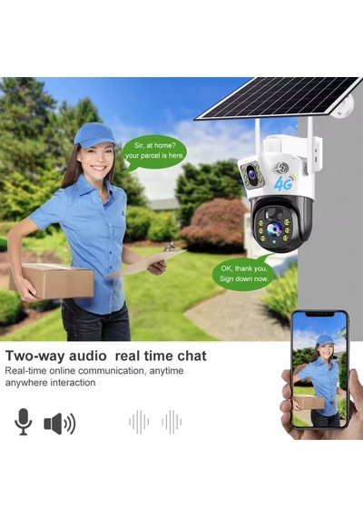 C4 V380 Pro 4mp Çift Lens Solar 4g Sim Kartlı Btk Kayıtlı Ptz Güvenlik Kamerası