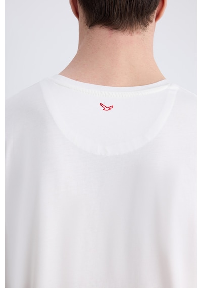 D's Damat Ds Damat Regular Fit Ekru Düz %100 Pamuklu T-shirt 4hc144701015m E01