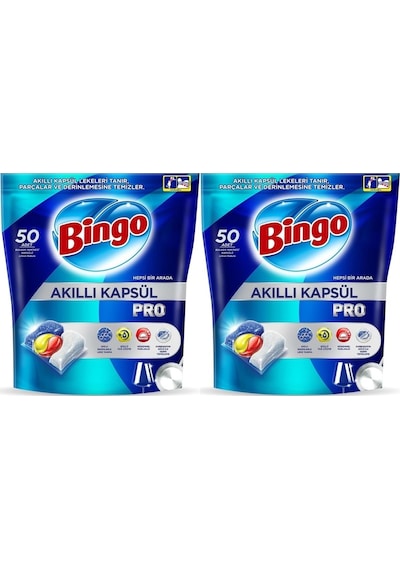 Akıllı Kapsül Pro Bulaşık Makinesi Deterjanı Tableti 100 Adet Limon Kokulu 2pk 50