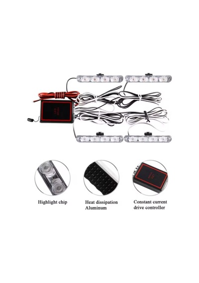 Kumandalı Led Işık Modülü Seti 12v Oto Ön Izgara Uyumlu Çok Modlu