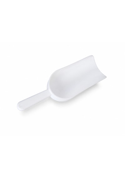Plastik Kürek Beyaz - 250ml - Dibi Düz - Numune Küreği