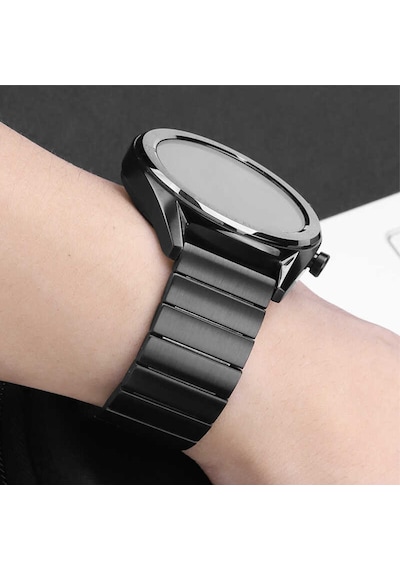 Gear S3 22mm Uyumlu Krd-16 Metal Mkst Kordon-siyah