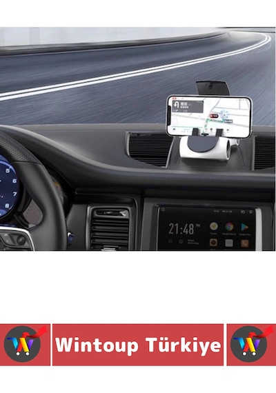 Kendinden Yapışkanlı Otomobil 360 Derece Dik Yatay Kullanım Araba Tasarımlı Araç İçi Telefon Tutucu