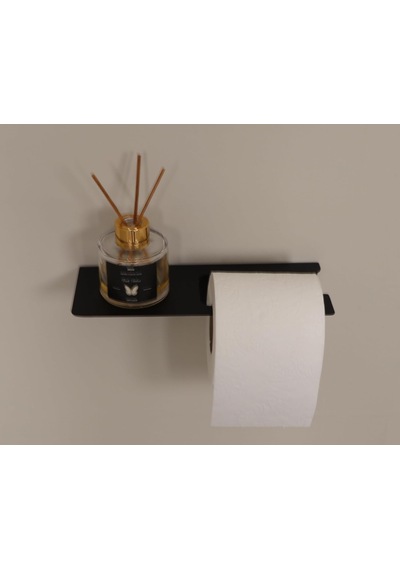 Yapışkanlı Ve Vidalı Mat Siyah Uzun Telefon Raflı Tuvalet Kağıtlığı Wc Kağıtlık Tuvalet Kağıdı Askısı Diğer
