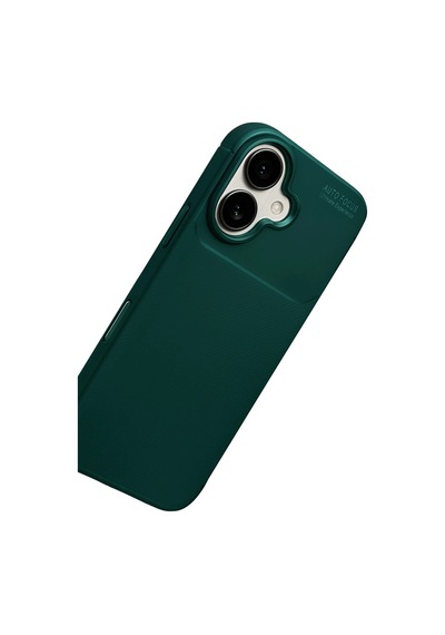 Apple Uyumlu iPhone 17 Auto Focus Karbon Kapak Yeşil