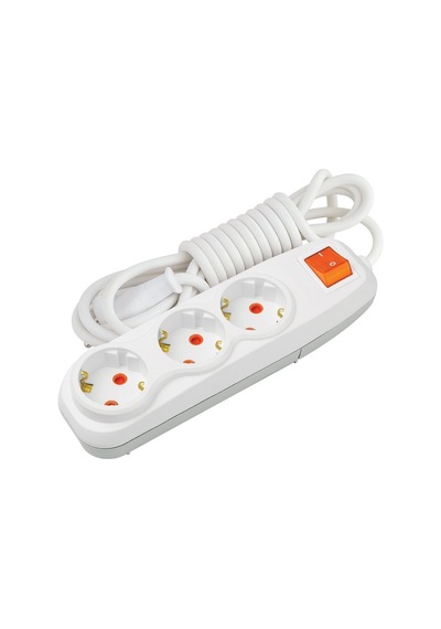 3 Adet-3'lü Anahtarlı Grup Priz 2 Metre Kablolu - Çocuk Korumalı Topraklı Uzatma Prizi 3x1 Mm² Yumuşak Ttr Kablo Beyaz Çoklupriz 0