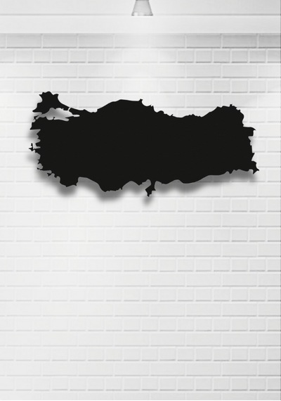 Türkiye Haritası Metal Duvar Dekoru