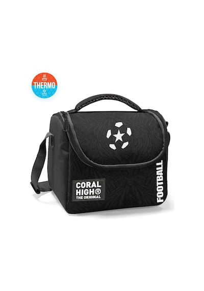 Coral High Erkek Çocuk Beslenme Çantası - Thermo - Siyah Beyaz Futbol Siyah - Beyaz
