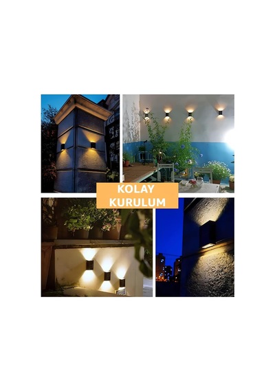 Solar Güneş Enerjili Bahçe Duvar Lambası Led Aplik - Ip65 Su Geçirmez Dış Mekan Çift Yönlü Dekoratif Aydınlatma, Avlu, Teras, Çit Ve Merdiven Gece Lambası Diğer