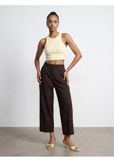 Dilvin 32941 Halter Yaka Crop Top-açık Sarı