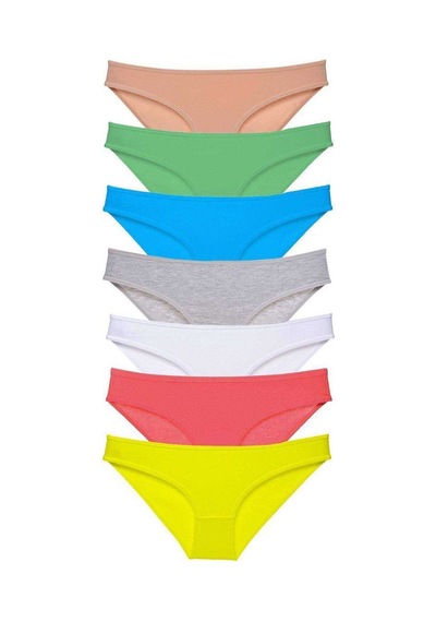 7 Adet Süper Eko Set Likralı Kadın Slip Külot Çok Renkli Mudanis Standart