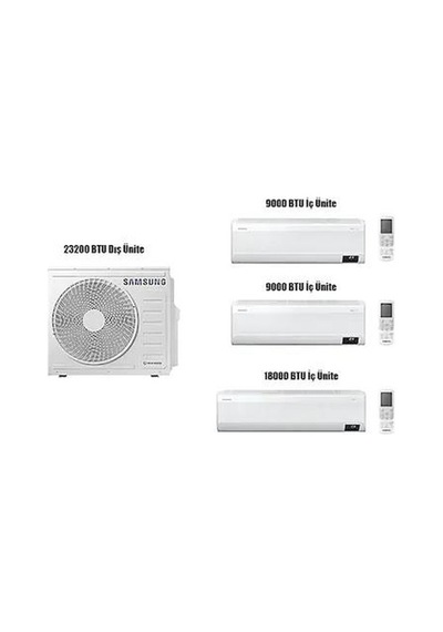 Samsung Windfree 6.8 kW 1 Dış + 3 İç Ünite (9+9+18) Duvar Tipi Multi Klima