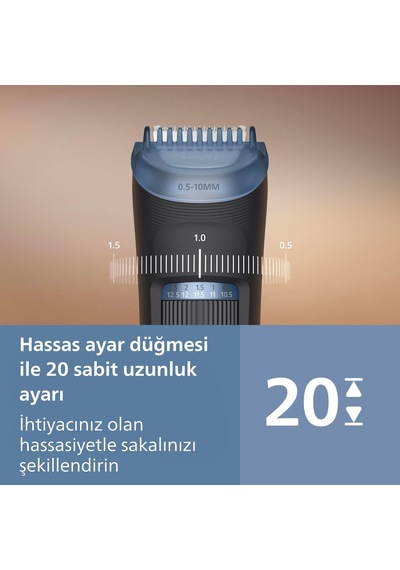 Sakal Düzeltici, 20 Uzunluk, Kendiliğinden Bilenen Bıçaklar, Islak & Kuru Kullanım,bt3617/15