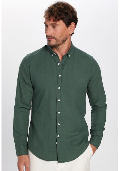 Tudors Erkek Slim Fit Dar Kesim Uzun Kollu %100 Pamuk Keten Doku Düğmeli Yaka Haki Gömlek-32802 Haki Tudors Erkek Slim Fit Dar Kesim Uzun Kollu %100 Pamuk Keten Doku Düğmeli Yaka Haki Gömlek-32802 Haki