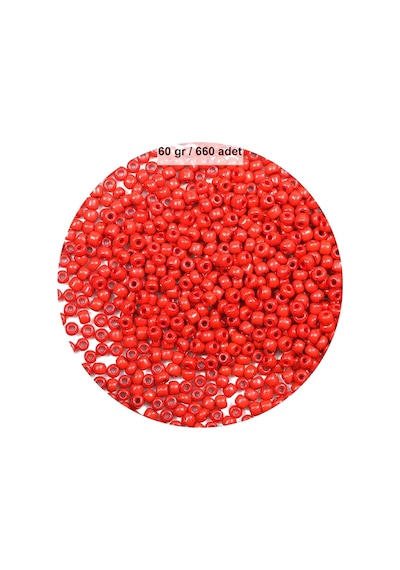 Koyu Turuncu Renk 4 Mm Yaklaşık 660 Adet / 60 Gram Cam Boncuk Oya Yazma Bileklik Ve Kolye