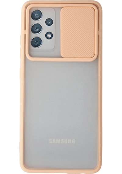 Samsung Galaxy A52 Kılıf Palm Buzlu Kamera Sürgülü Silikon - Pembe