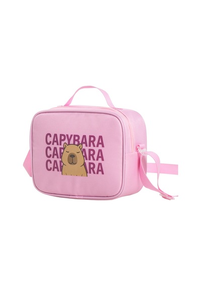 Capybara Orijinal Lisanslı Beslenme Çantası Eğlenceli Tasarım Pembe
