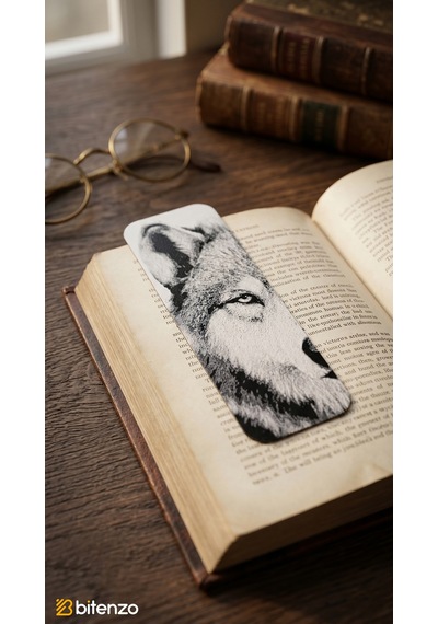 Kurt Figürlü Portre Tasarım Kabartma Dokulu Kitap Ayracı - Modern Kitap Aksesuarı