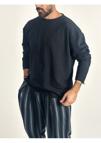 Cocopelli Erkek Basic Siyah Sweatshirt Coc1019 Siyah