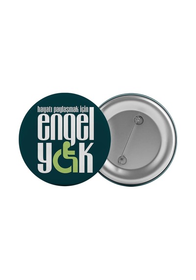 Engel Yok Engelliler Haftası Çanta Rozeti 20 Adet En Büyük Boy 5.8cm İğneli Broş
