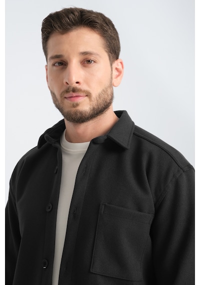 Redline Erkek Regular Fit Kışlık Kaşe Gömlek Füme