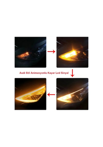 Gündüz Ledi Farkaşı Audi Stil Kayar Sinyalli Far Üstü Kaya