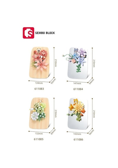 Sembo Block Cat Dream Travel Dekoratif Çiçekler 243 Parça Yapı Blokları  İle Uyumlu 611084