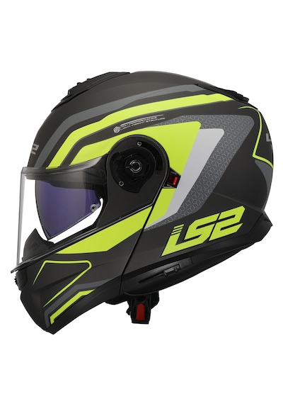 Ls2 Strobe 2 Phantom Çene Açılır Motosiklet Kaskı Gri - Neon Sarı