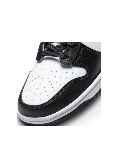 Nike Dunk Hıgh Retro Leather Unisex Shoes Hakiki Deri Günlük Spor Ayakkabı Beyaz Siyah Beyaz - Siyah