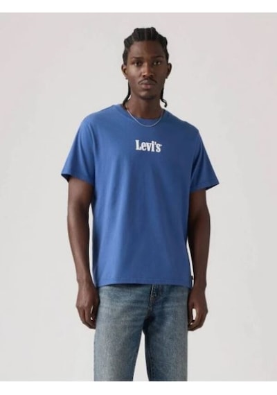 Levi's Erkek Bisiklet Yaka Kısa Kollu Mavi T-shirt - A20820362