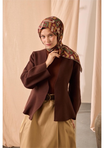 Silk Home Soft Eşarp 73096-07 Kiremit Bordo, Hardal, Yeşil, Küf Yeşili