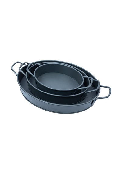 Oval Tepsi Orta Boy Siyah -
