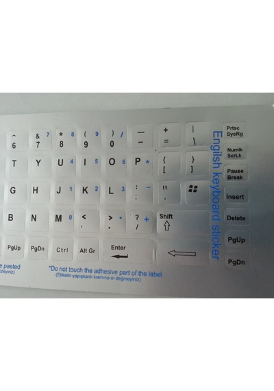 Ingilizce Klavye Için Gri Sticker Etiket Çıkartma Harf