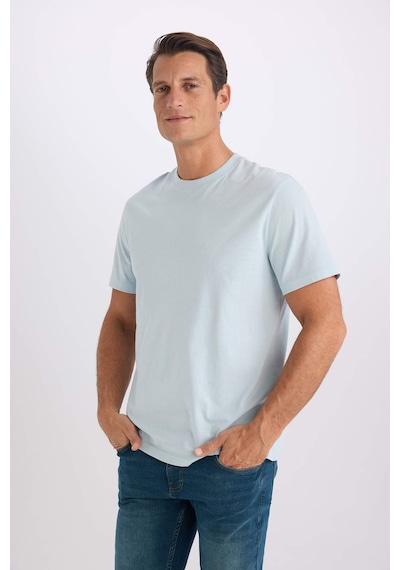 DeFacto %100 Pamuk New Regular Fit Bisiklet Yaka Basic Düz Kısa Kollu Tişört V7699AZ25SPBE506