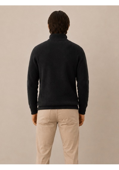 Xint Antrasit Doğal Yün Dokulu Regular Fit Kazak 801734