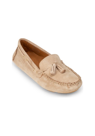 Deery Kadın Süet Bej Püsküllü Loafer Ayakkabı - Dl506zbejc01