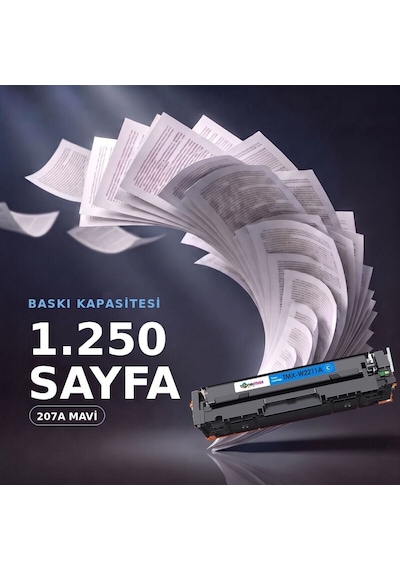 Hp Color Laserjet Pro Mfp M283cdw Uyumlu  Toner Çipli W2211a Mavi