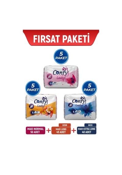 Confy Lady Fırsat Paketi Hijyenik Ped 135'li