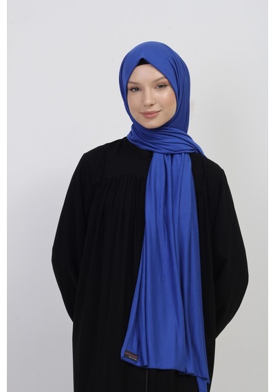 Manolyaşal İslamic Hijab Tesettür Penye Şal - 70 X 180 / Saks Saks