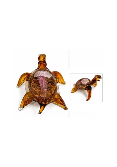 1 Adet Murano Cam Kaplumbağa Figürü El Yapımı Dekoratif Figür, Masa Süsü, El Sanatı, Glass Turtle, Collectible