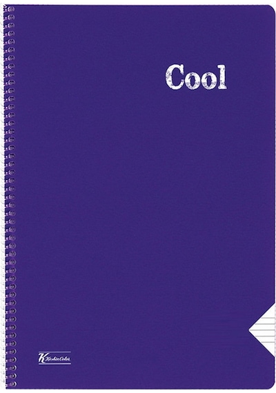 Cool A4 72 Yaprak Plastik Kapak Spiralli Defter 321612 Kareli Mor