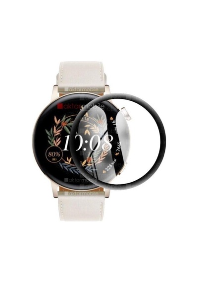 Watch Gt 3 42 Mm Ekran Koruyucu 3d Tam Kapatan Kavisli Ppma Nano Cam Tam Beyaz