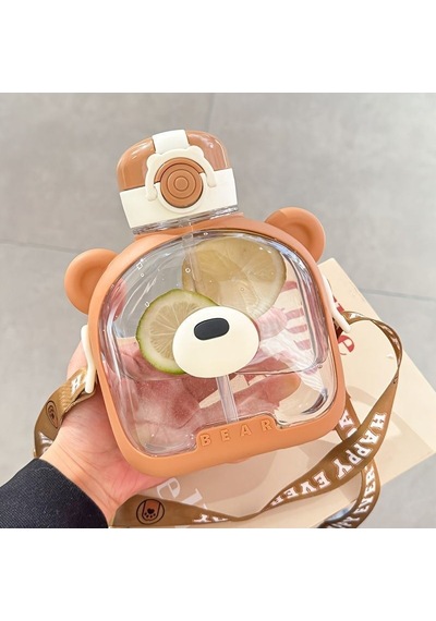 Miniğimin Cicileri 1lt Bear Oyuncaklı Matara Unisex - Kahverengi