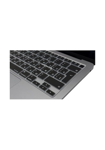 Rusça Klavye Koruyucu Macbook Air 13 A1932 A2179 A2337 M1 Uyumlu Uk Iso Ters L Enter İnce Silikon Russian Keyboard Cover Siyah