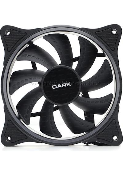 Dark Sessiz 12cm FRGB 1200 RPM, 36CFM, 22dBA 3Pin + Molex Sessiz, Siyah Kasa Fanı (DKCF126F)