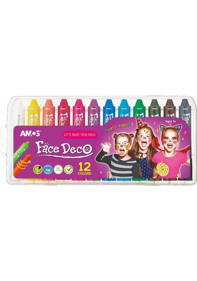 Amos Yüz Boyama Kalemi - 12 Renk