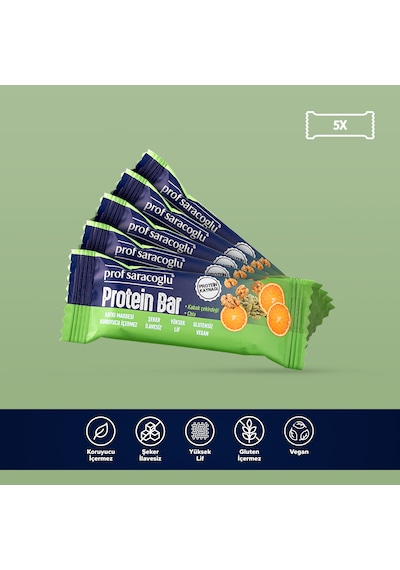 Protein Bar Kabak Çekirdeği İçeren 5 Adetlik Atıştırmalık Paket